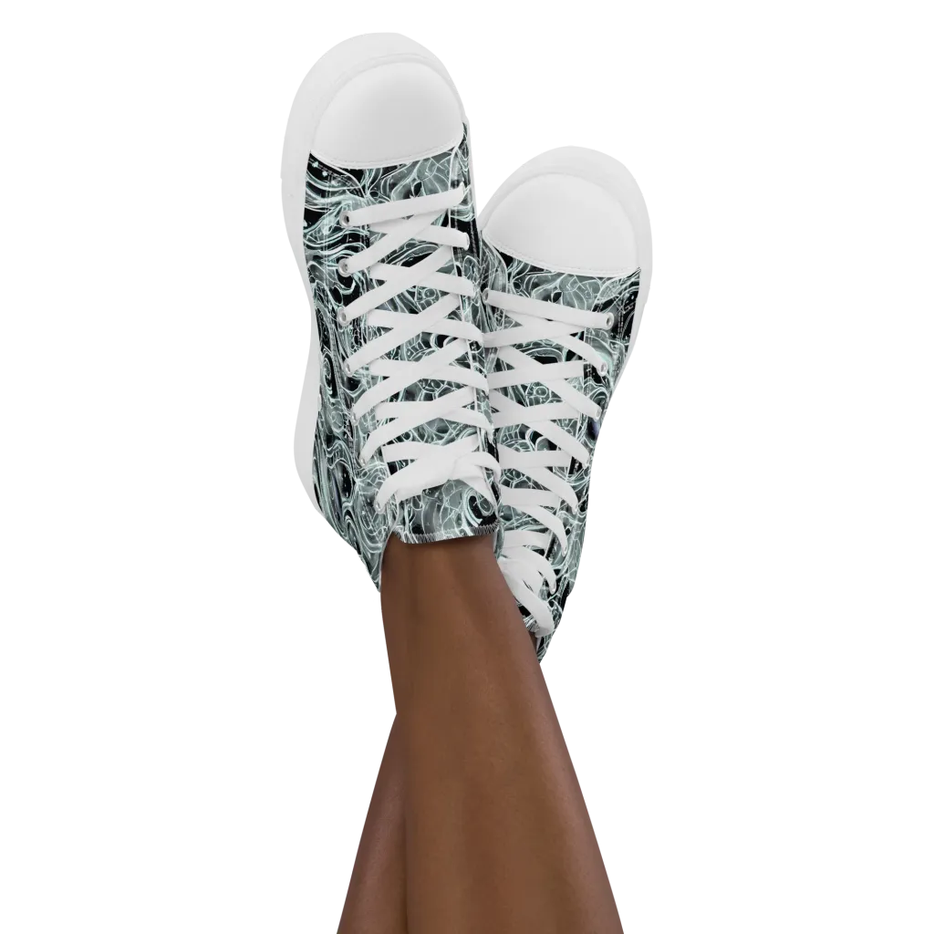 Void Cascade on Women's High Top Canvas Shoes — Front