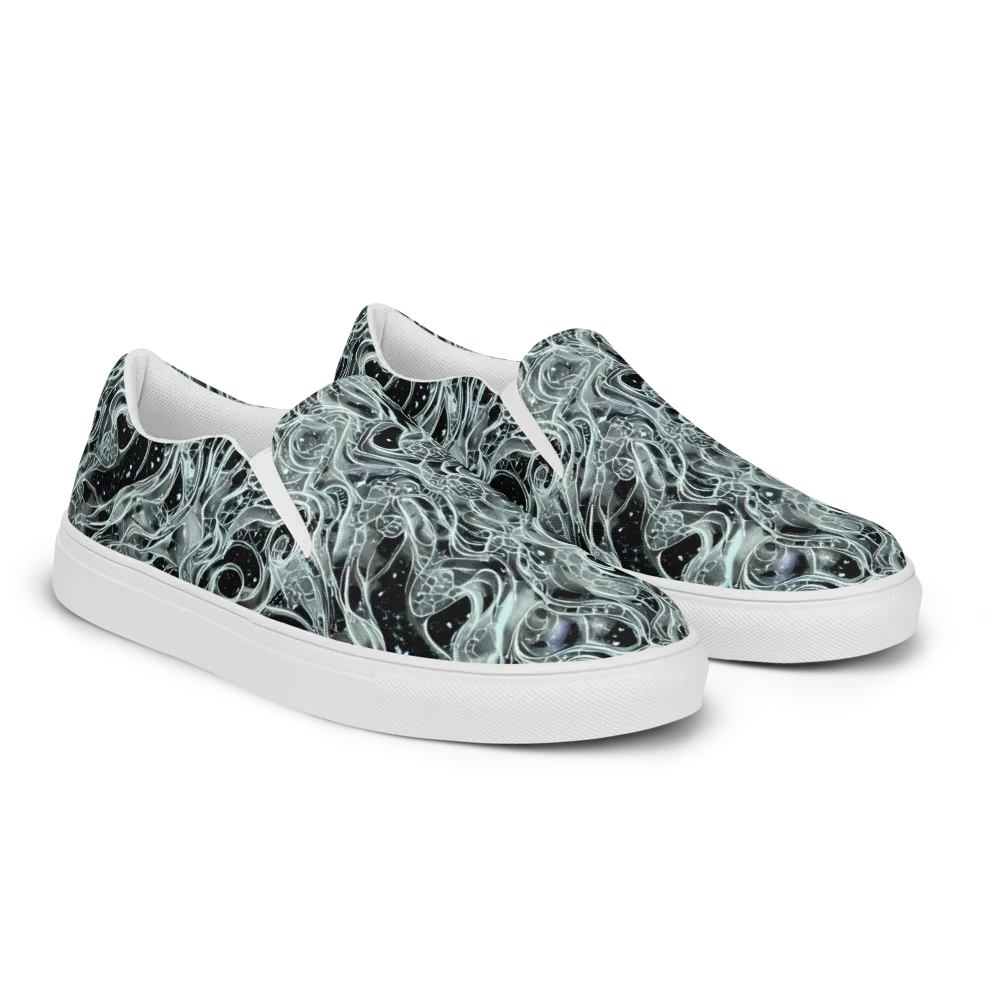 Void Cascade on Men's Slip-On Canvas Shoes — Right Front