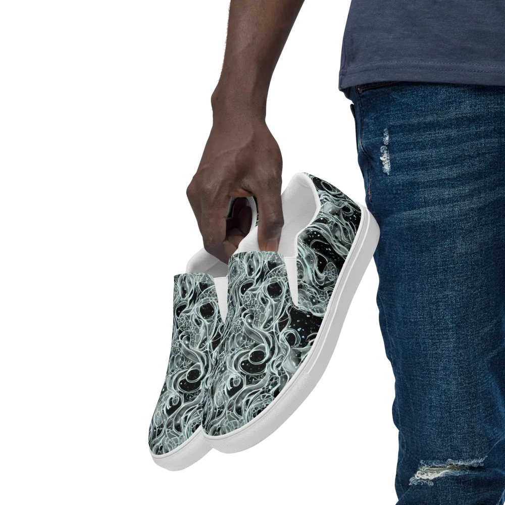 Void Cascade on Men's Slip-On Canvas Shoes — Left Front