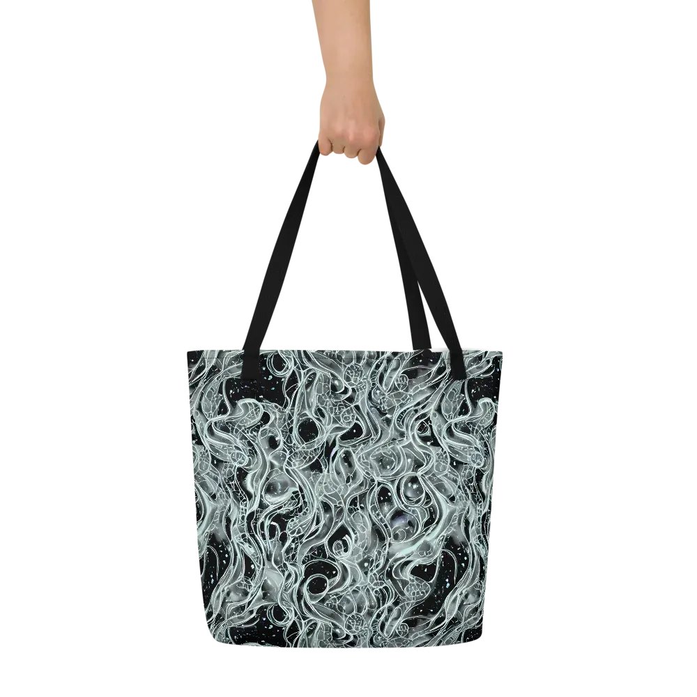 Void Cascade on Large Tote Bag W/ Pocket — Front