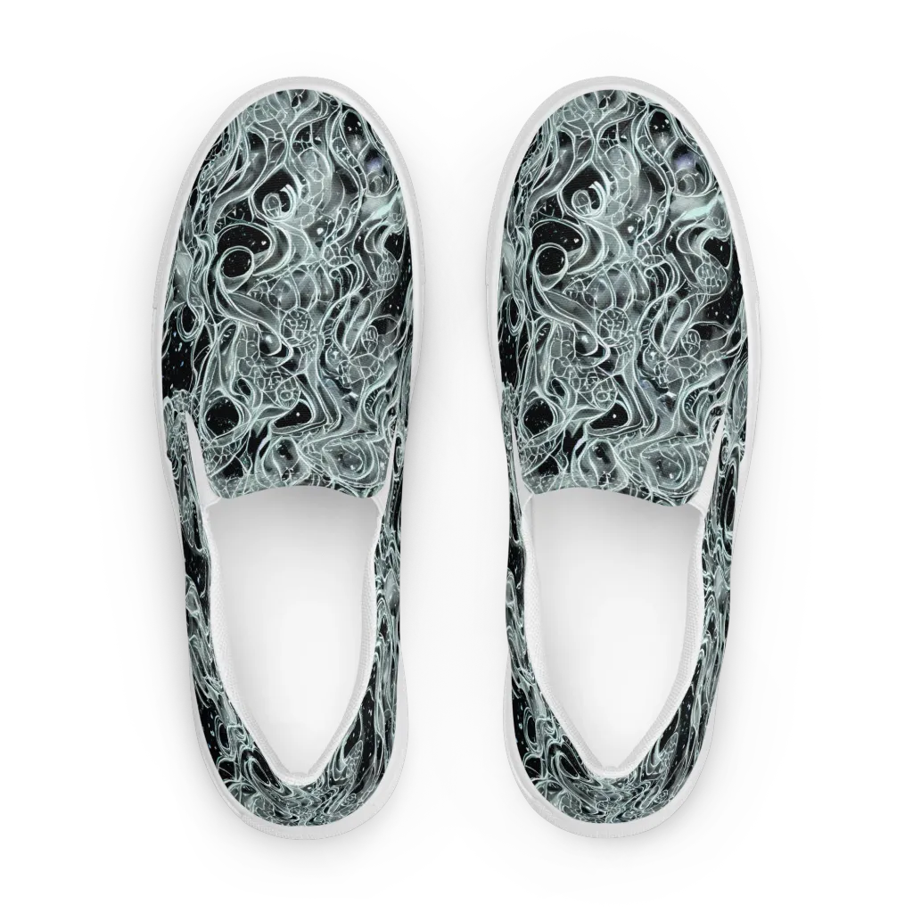 Void Cascade on Women's Slip-On Canvas Shoes — Front