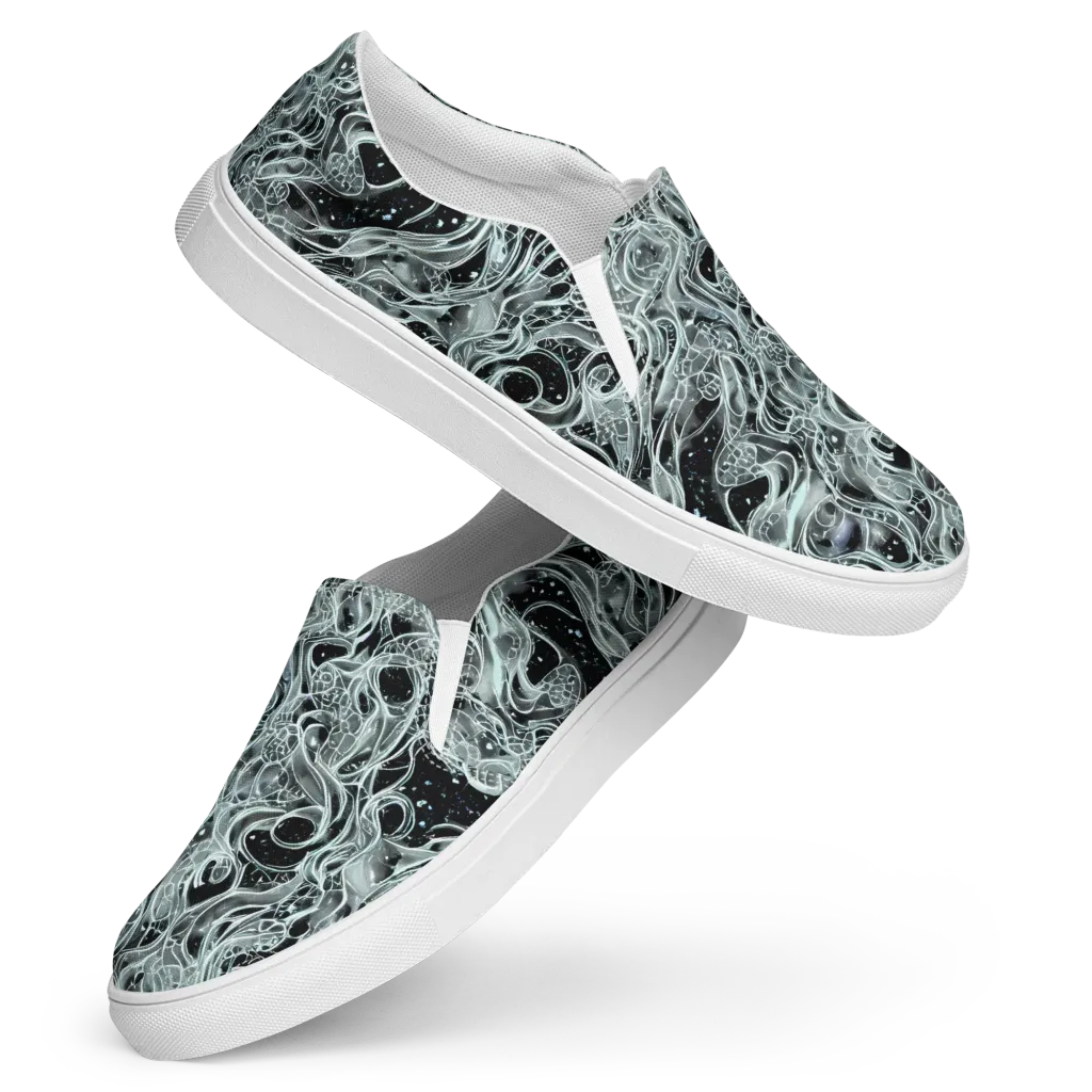 Void Cascade on Women's Slip-On Canvas Shoes — Front