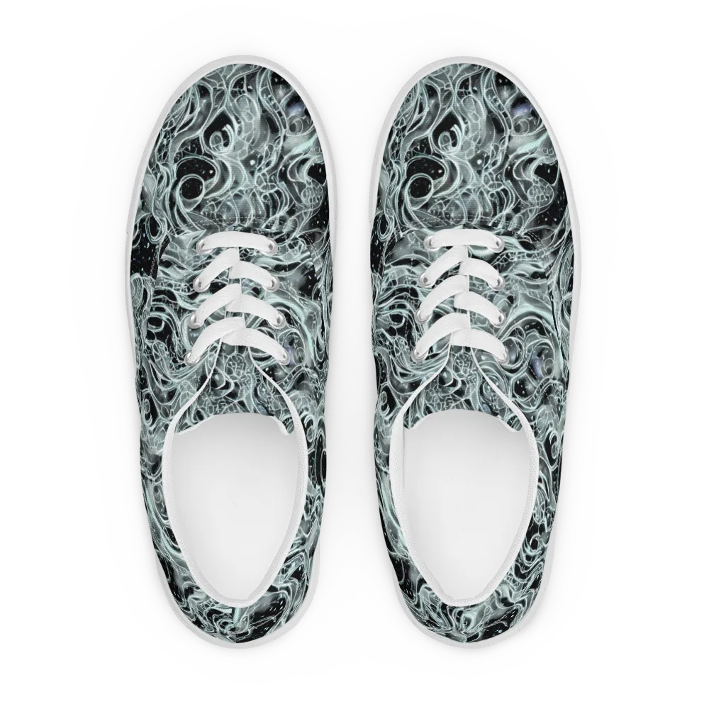 Void Cascade on Men's Lace-Up Canvas Shoes — Front