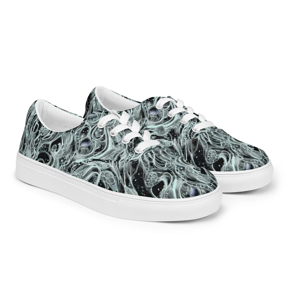Void Cascade on Men's Lace-Up Canvas Shoes — Right Front
