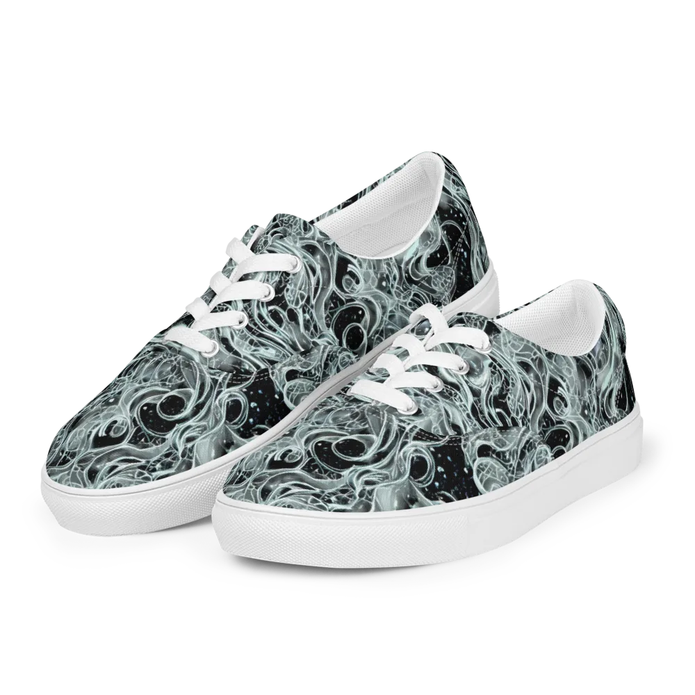Void Cascade on Men's Lace-Up Canvas Shoes — Left Front