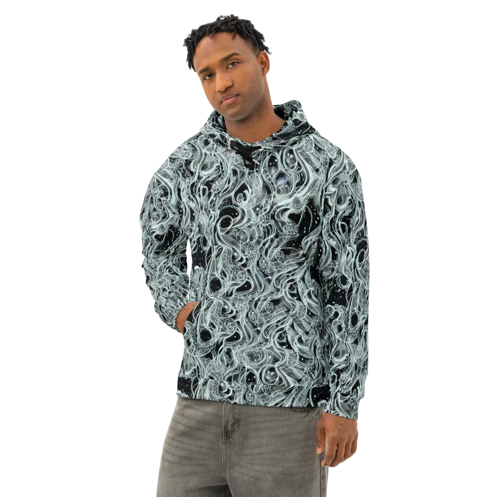 Void Cascade on Cotton Hoodie — Left Front