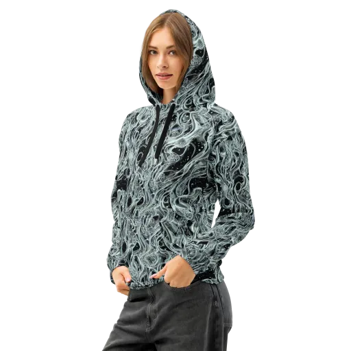Void Cascade on a Cotton Hoodie