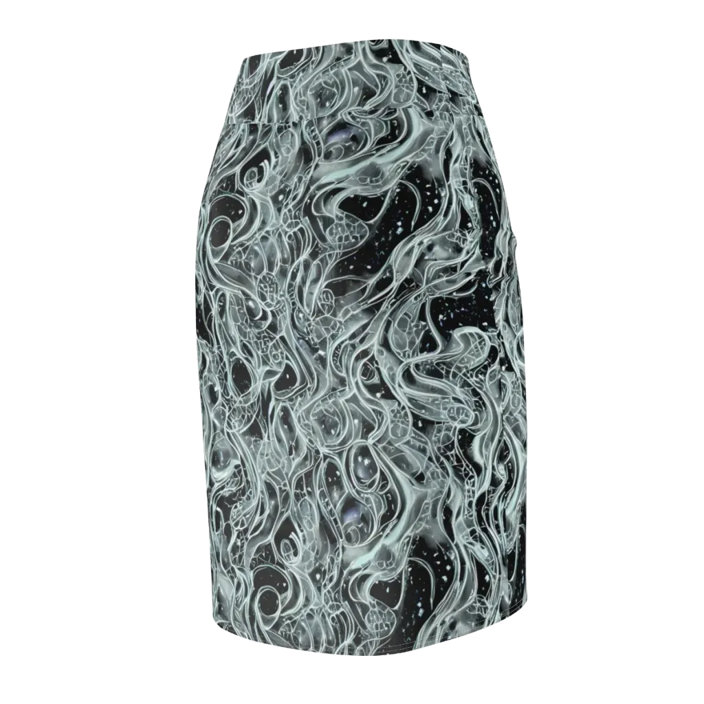 Void Cascade on Pencil Skirt — Back Side