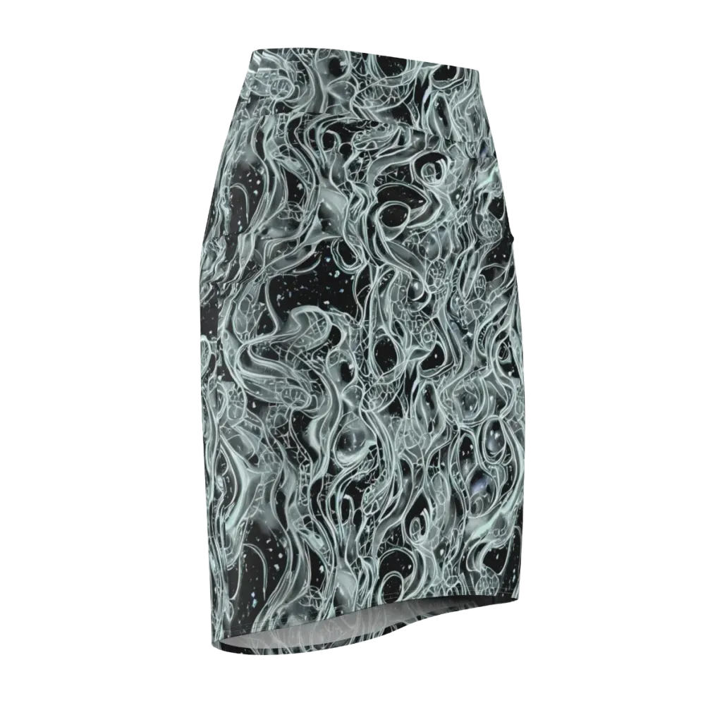 Void Cascade on Pencil Skirt — Front Side