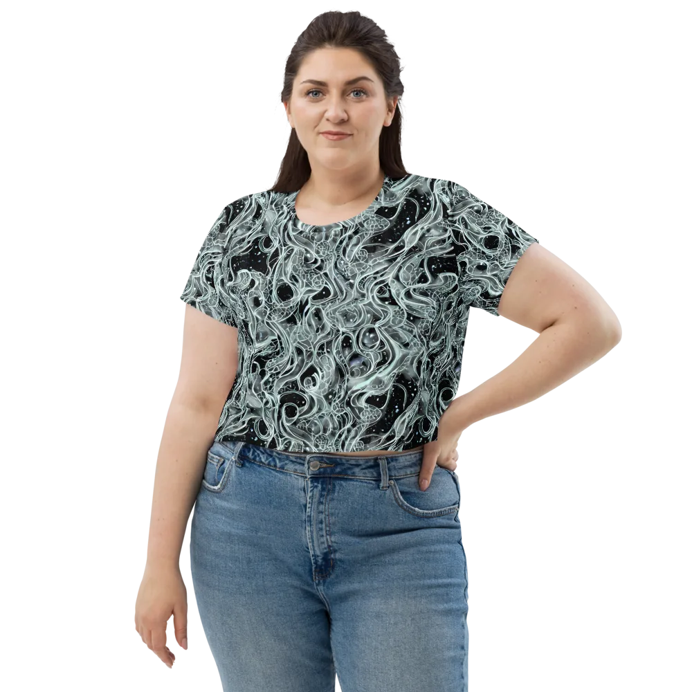Void Cascade on Crop Tee — Front