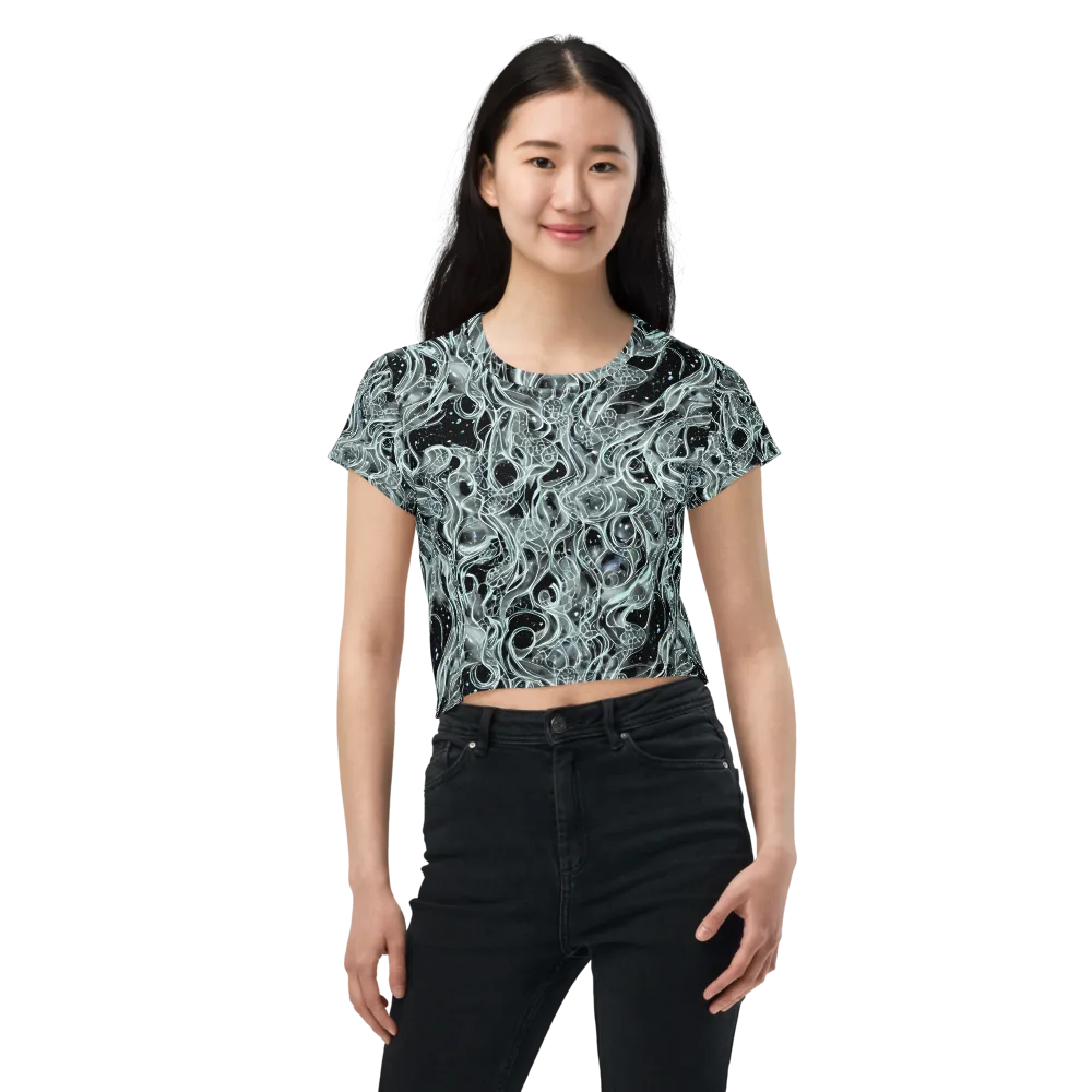 Void Cascade on Crop Tee — Front