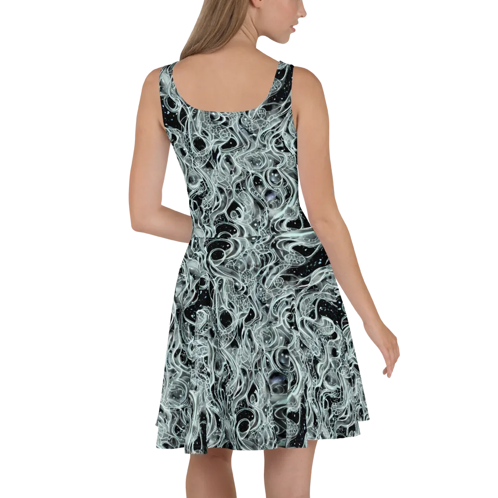Void Cascade on Skater Dress — Back
