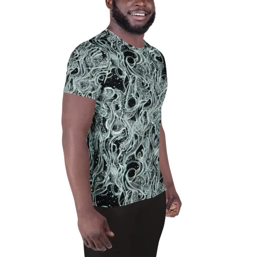 Void Cascade on a Men's Athletic T-Shirt