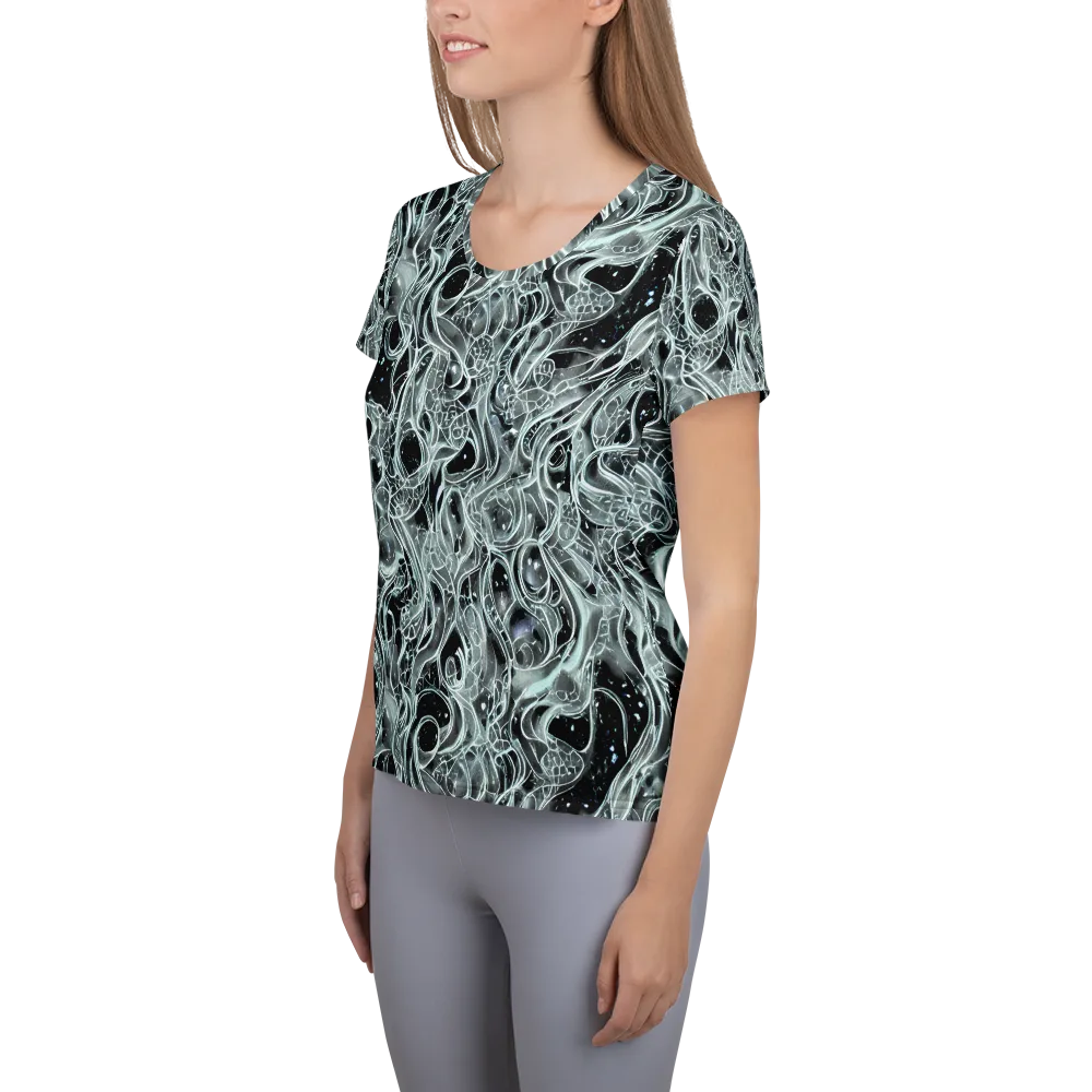 Void Cascade on Women's Athletic T-Shirt — Left