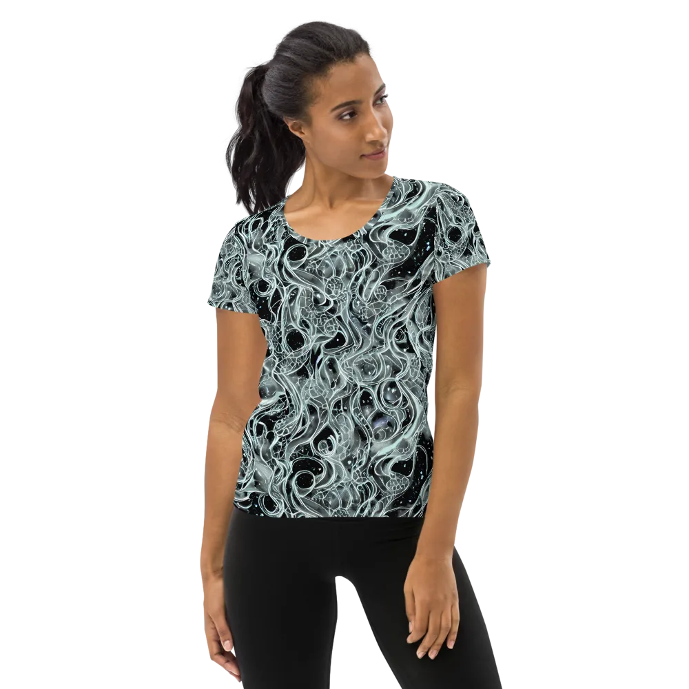 Void Cascade on Women's Athletic T-Shirt — Front