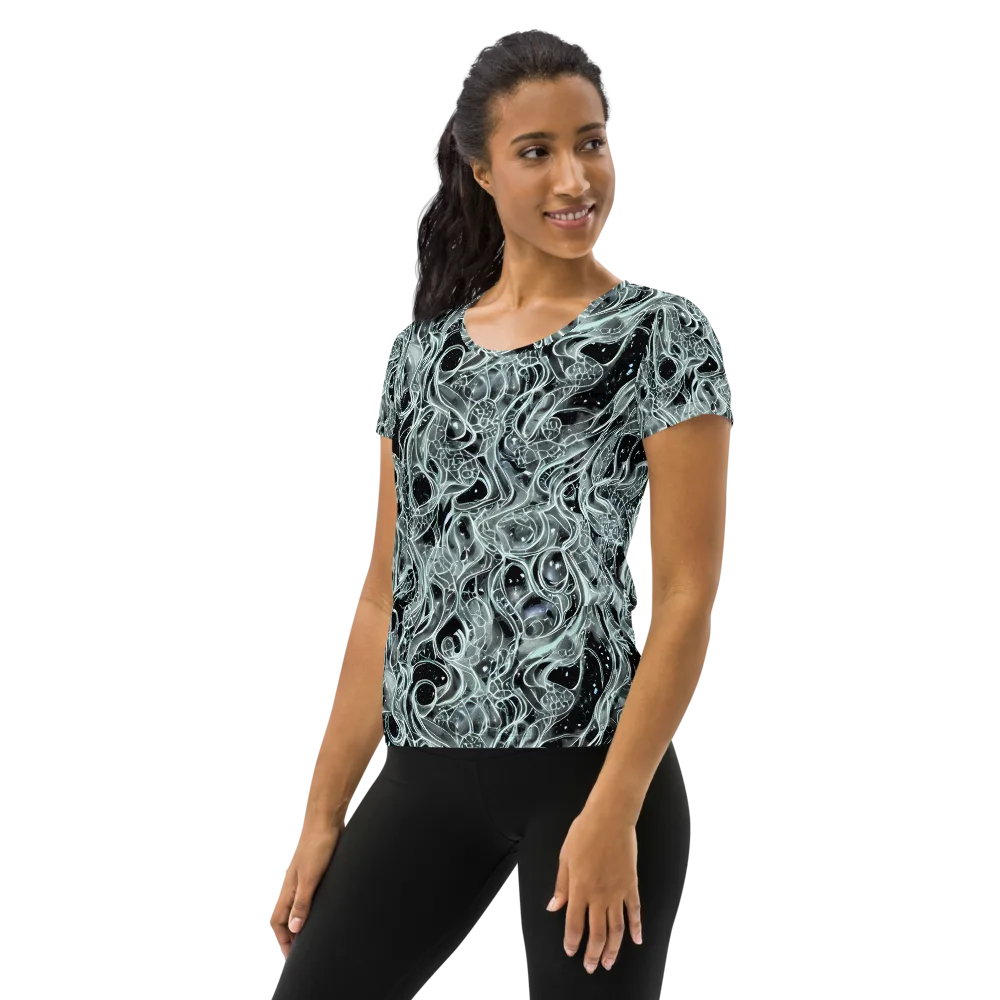 Void Cascade on Women's Athletic T-Shirt — Left