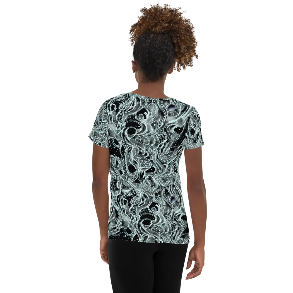 Void Cascade on Women's Athletic T-Shirt — Back