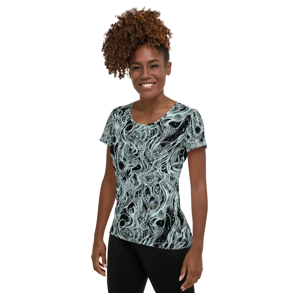 Void Cascade on Women's Athletic T-Shirt — Left