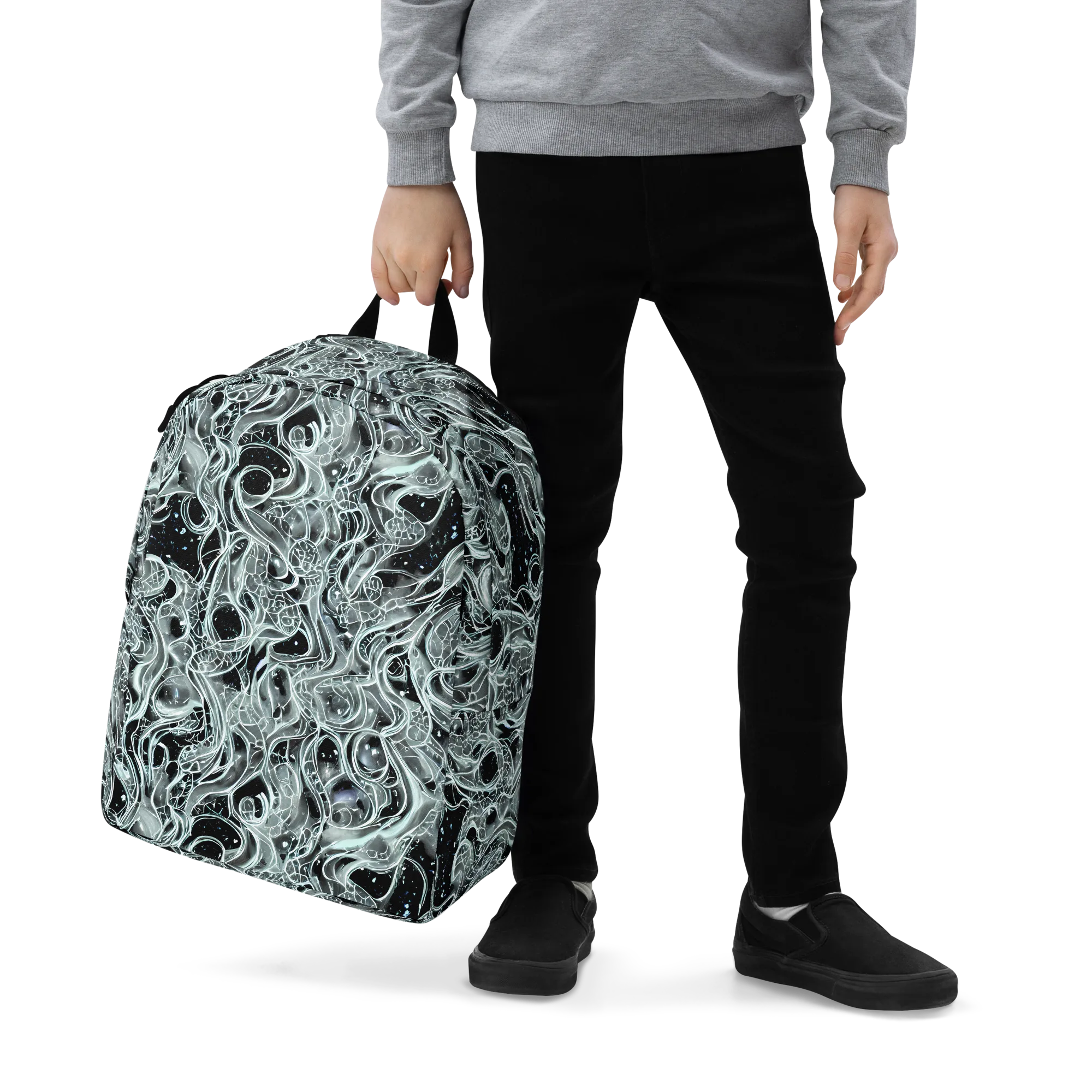 Void Cascade on Minimalist Backpack — Zoomed-in