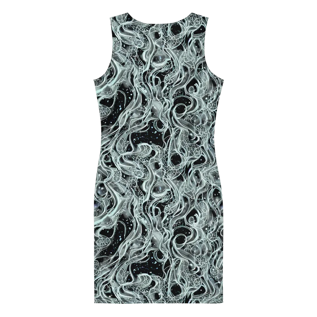Void Cascade on Bodycon Dress — Back