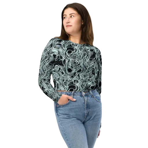 Void Cascade on a Long Sleeve Crop Top