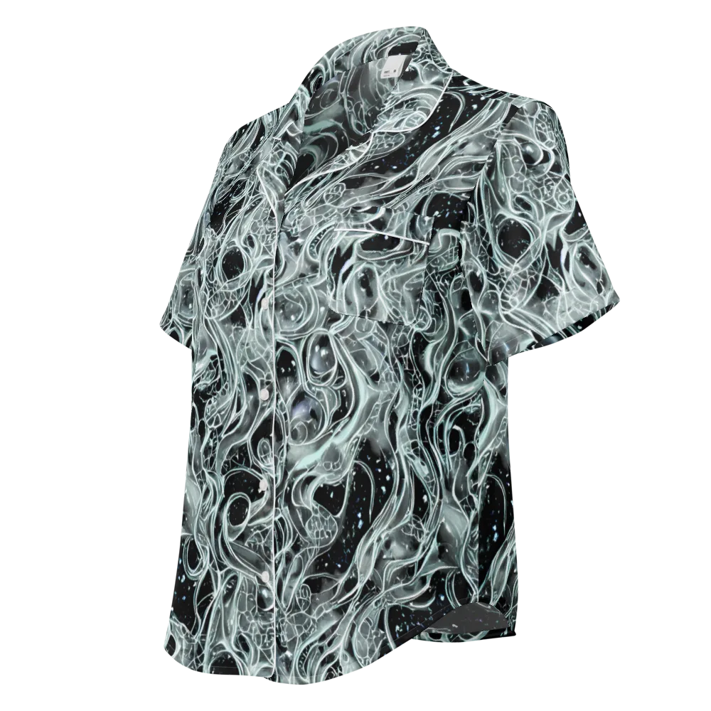 Void Cascade on Women's Short Sleeve Pajama Top — Left Front