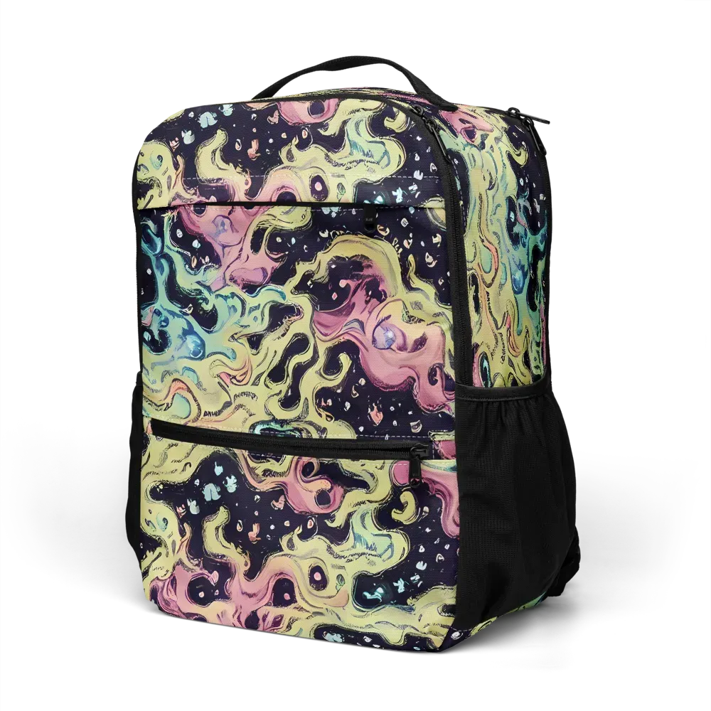 Neon Ink Tide on Utility Backpack — Left Front