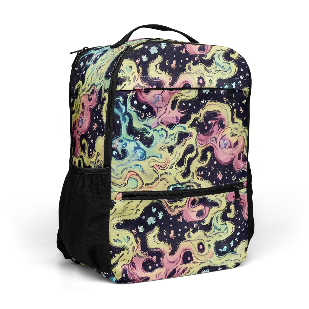 Neon Ink Tide on Utility Backpack — Right Front