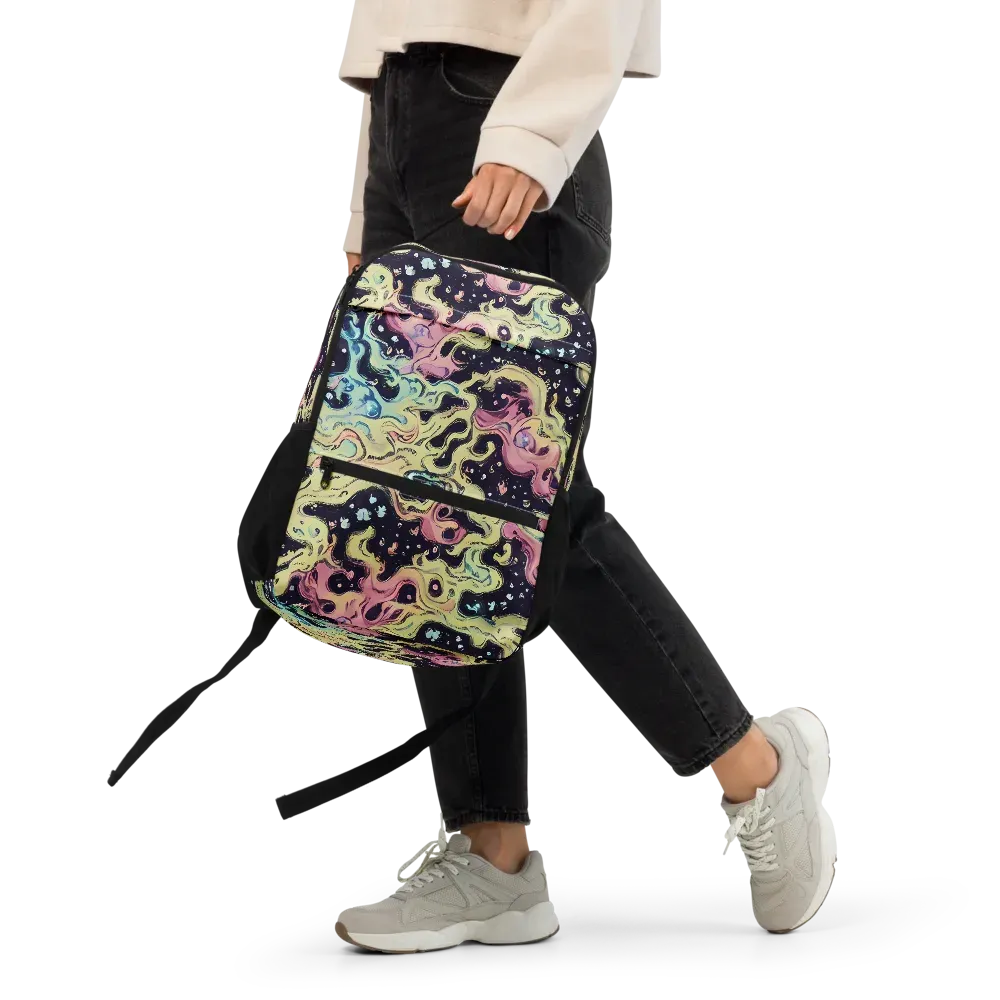 Neon Ink Tide on Utility Backpack — Front