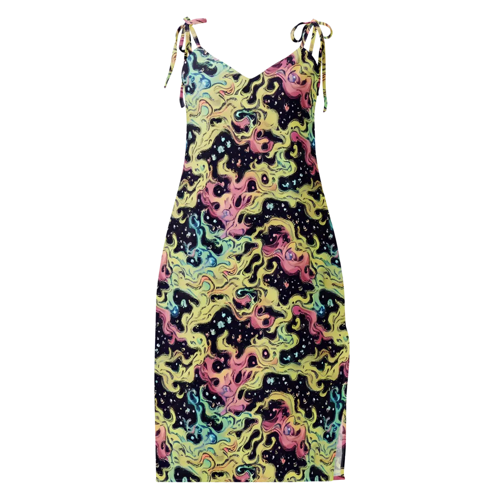 Neon Ink Tide on Slip Dress — Front