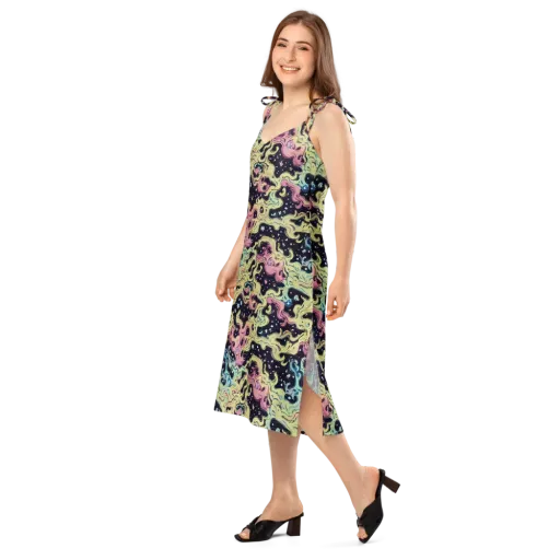 Neon Ink Tide on a Slip Dress