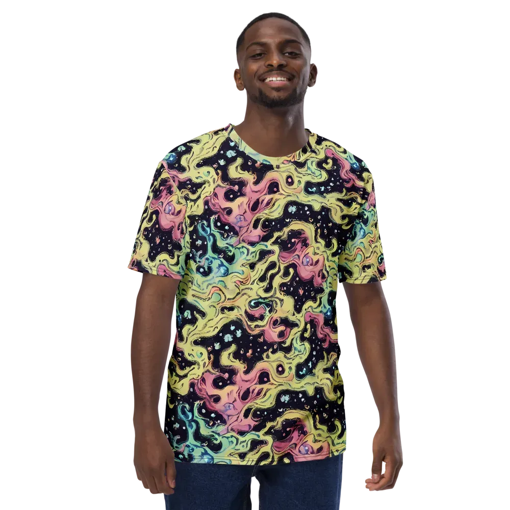 Neon Ink Tide on Men's Crew Neck T-Shirt — Front