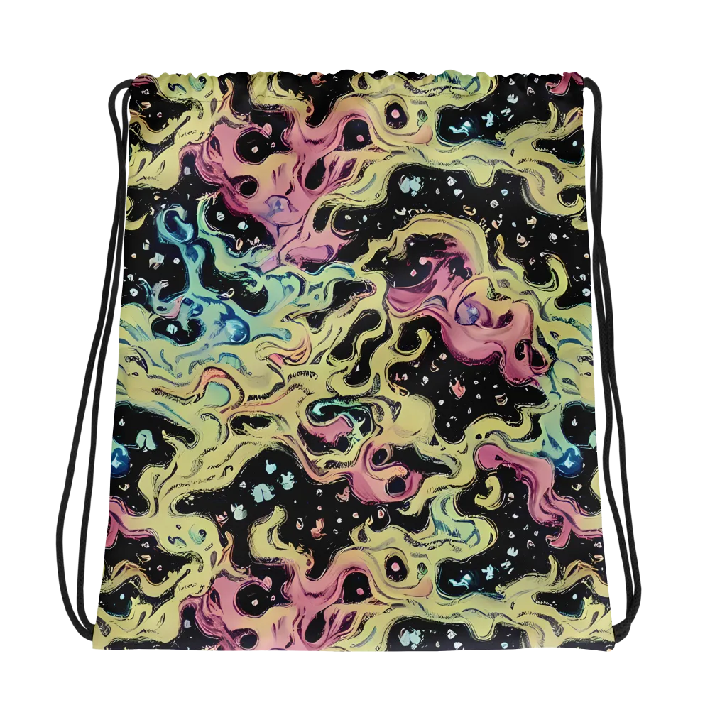 Neon Ink Tide on Drawstring Bag — Photo