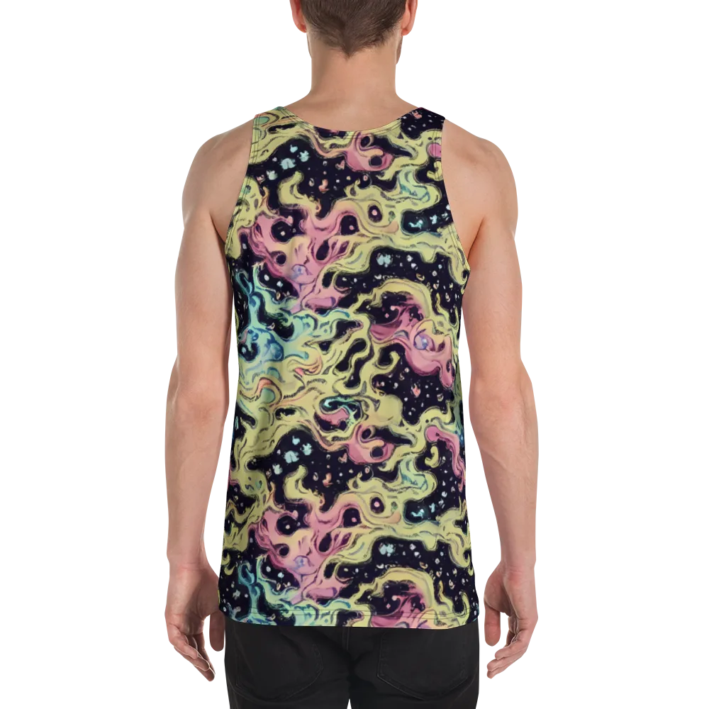 Neon Ink Tide on Men's Tank Top — Back