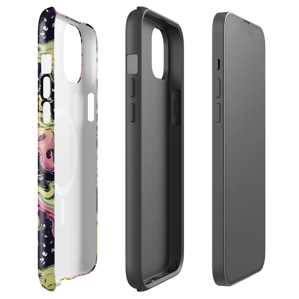 Neon Ink Tide on MagSafe Tough Case for iPhone® — Front