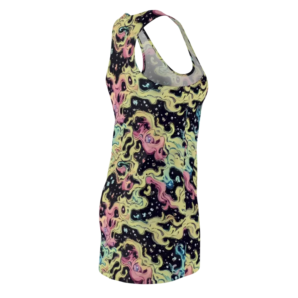 Neon Ink Tide on Racerback Dress — Back Side