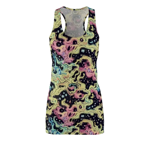 Neon Ink Tide on a Racerback Dress
