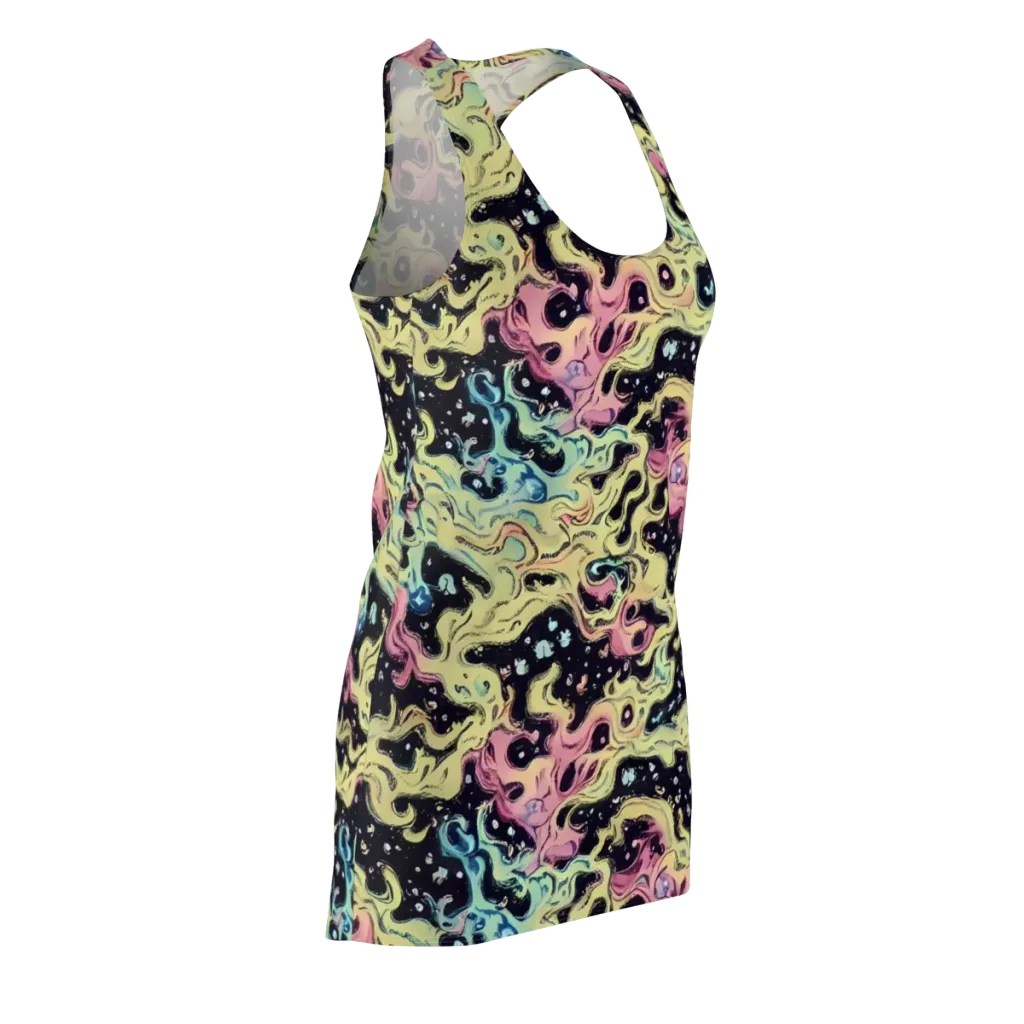 Neon Ink Tide on Racerback Dress — Front Side