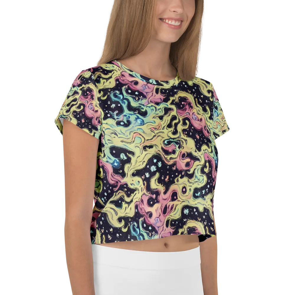 Neon Ink Tide on Crop Tee — Right