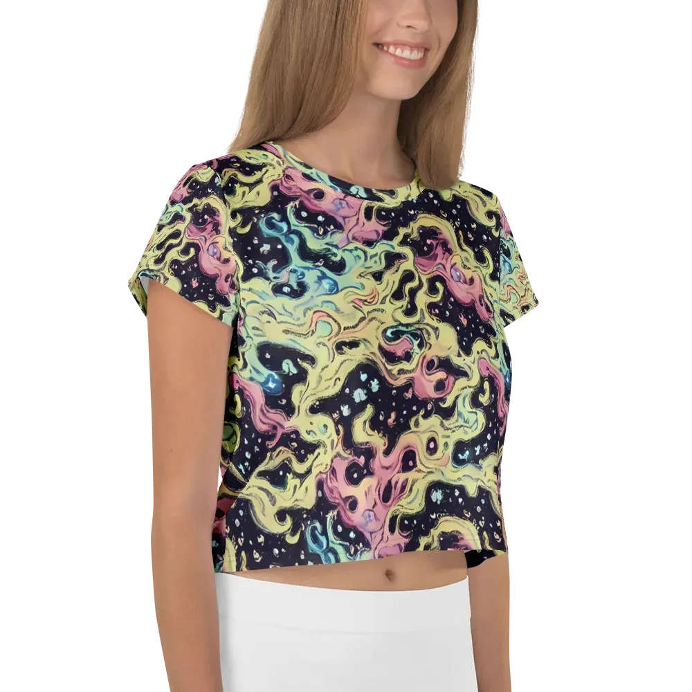 Neon Ink Tide on Crop Tee — Right