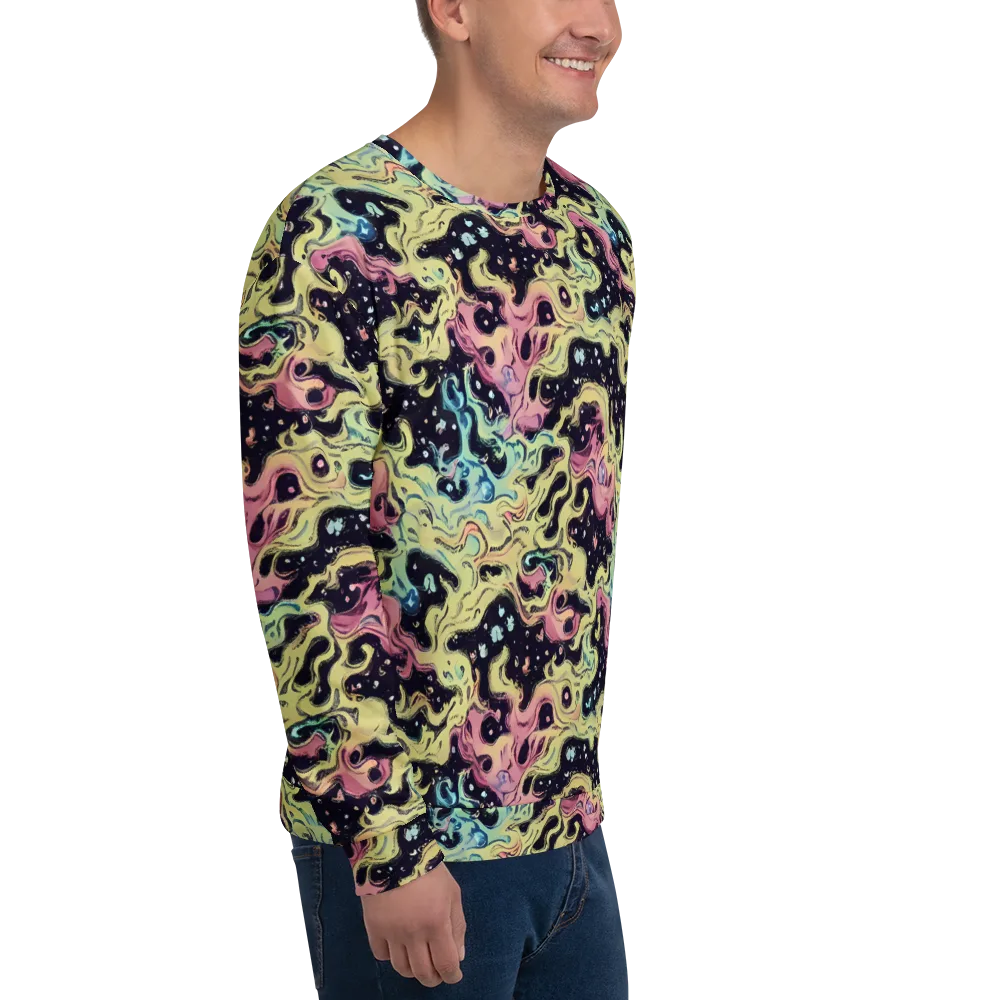 Neon Ink Tide on Sweatshirt — Right Front