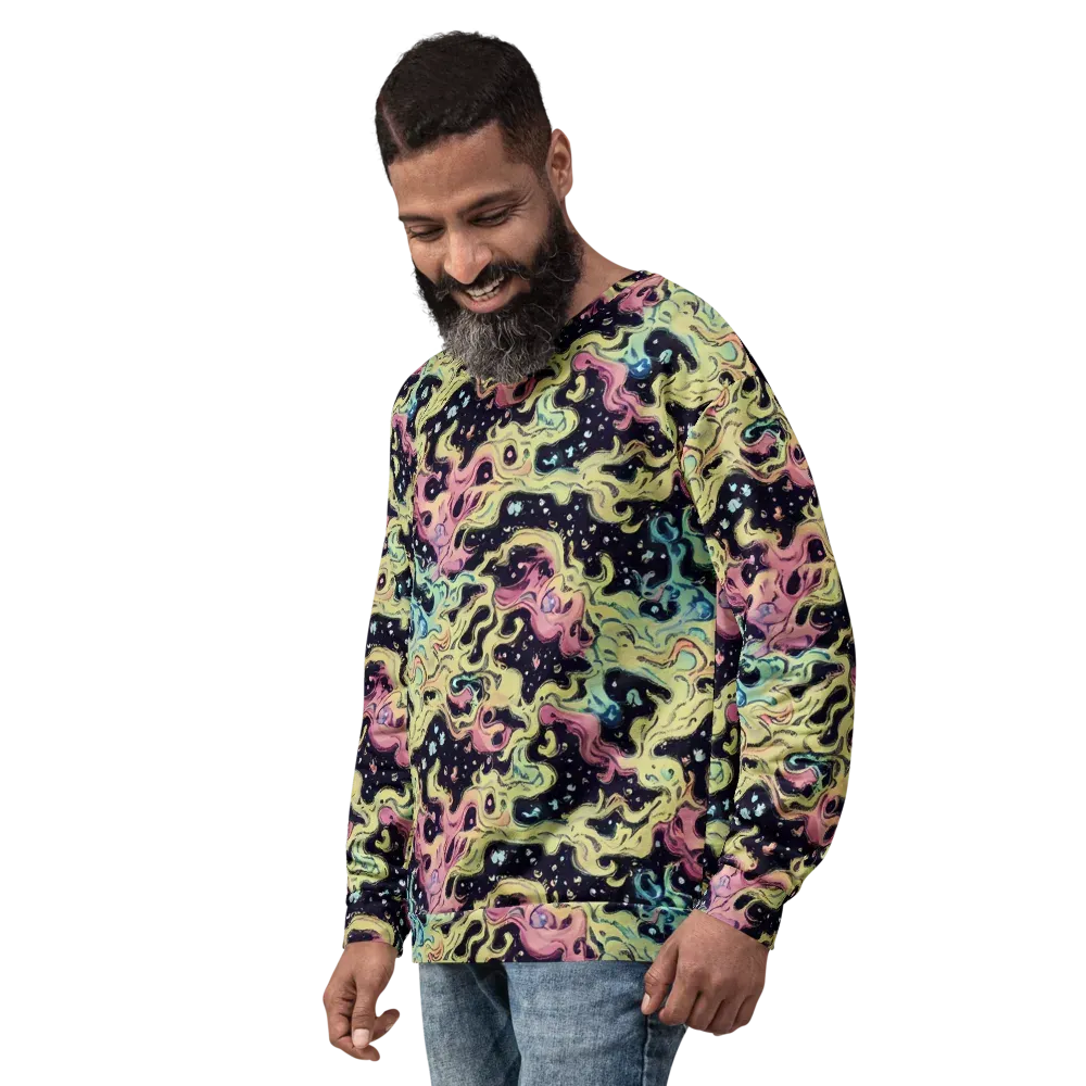 Neon Ink Tide on Sweatshirt — Left Front