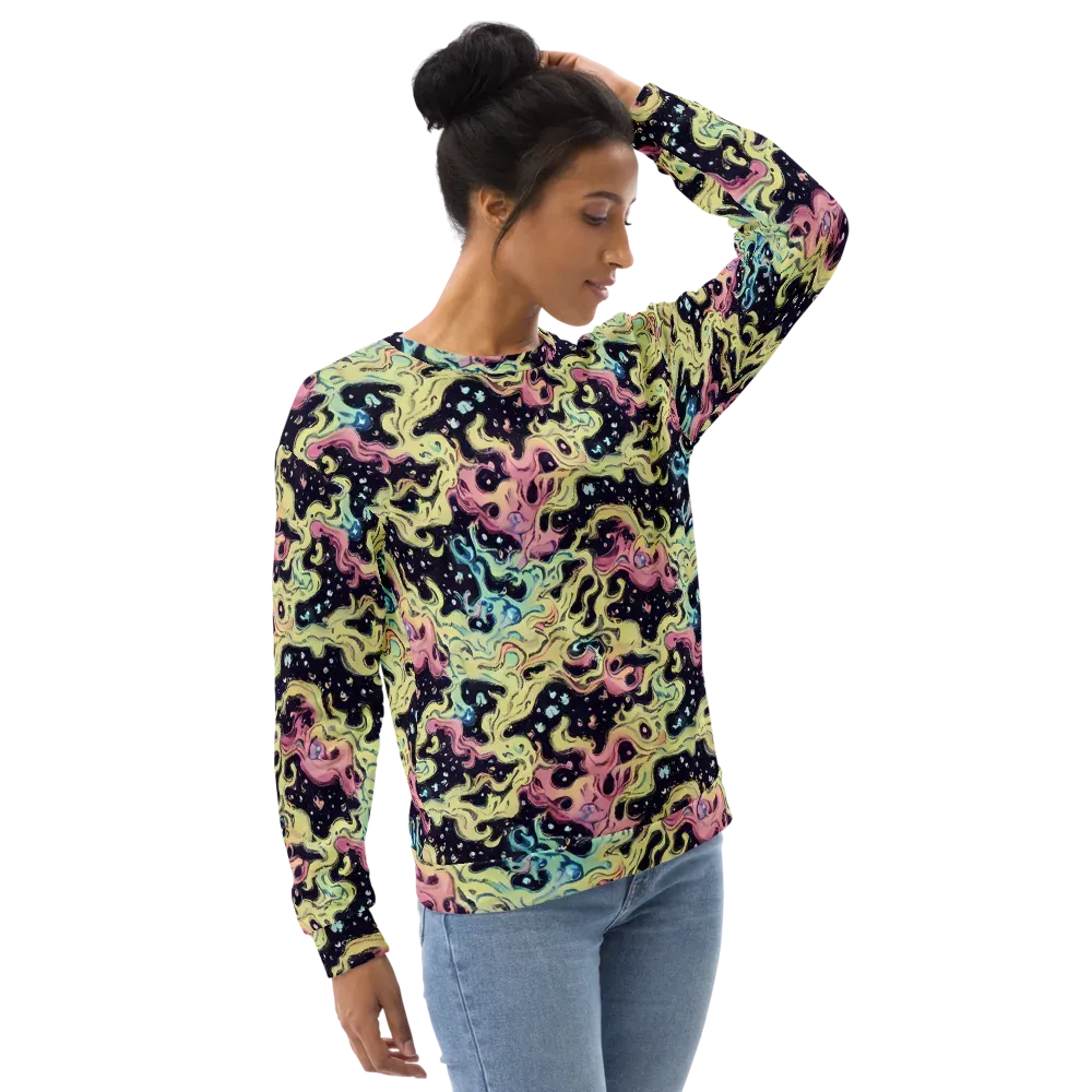 Neon Ink Tide on Sweatshirt — Right Front
