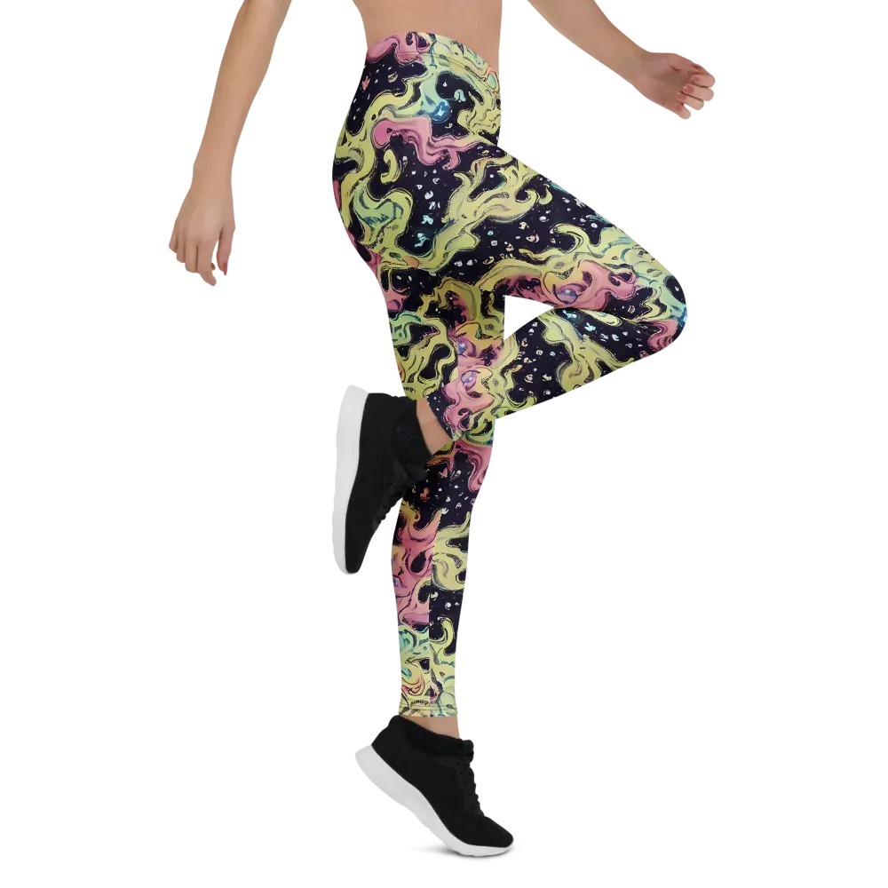 Neon Ink Tide on Leggings — Right