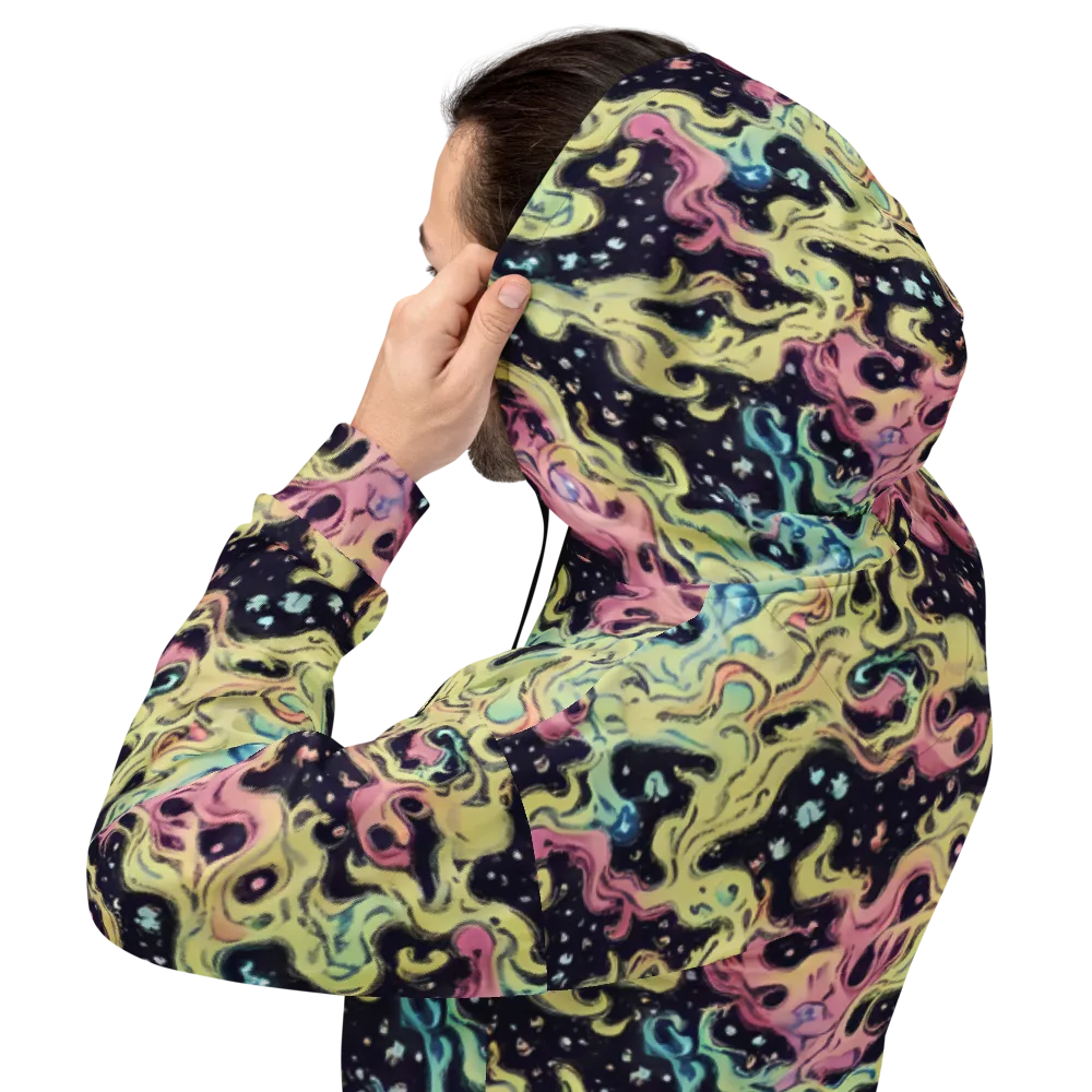 Neon Ink Tide on Hoodie — Back