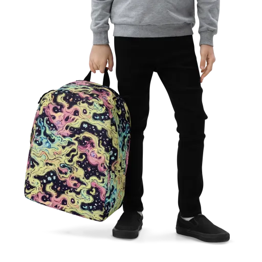 Neon Ink Tide on a Minimalist Backpack