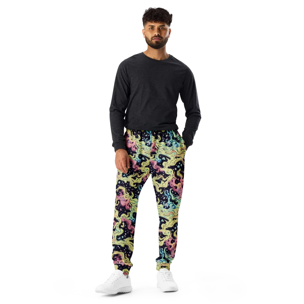 Neon Ink Tide on Men's Joggers — Front