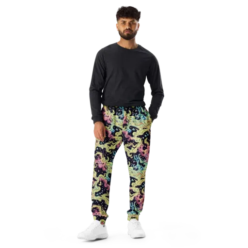 Neon Ink Tide on a Men's Joggers