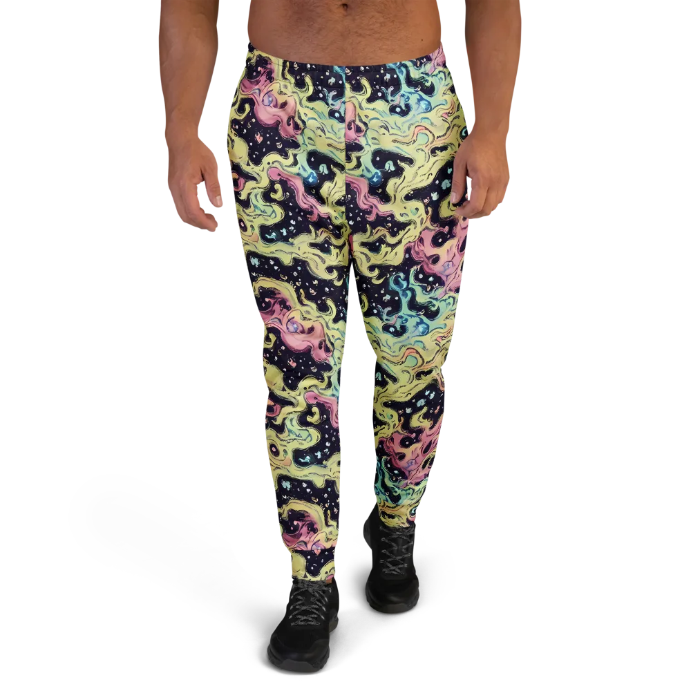 Neon Ink Tide on Men's Joggers — Front