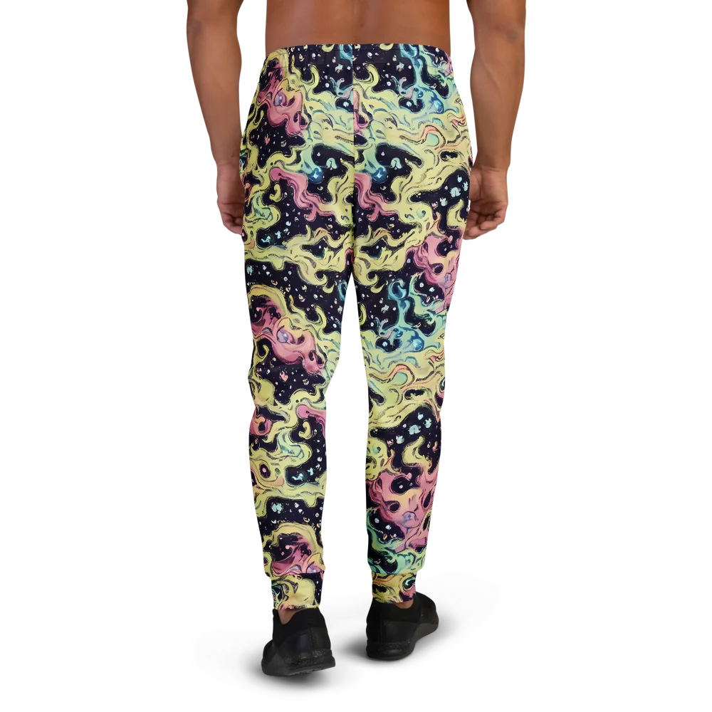 Neon Ink Tide on Men's Joggers — Back